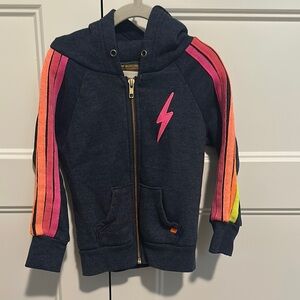 Aviator Nation Kids' Navy Hoodie with 5 Stripes